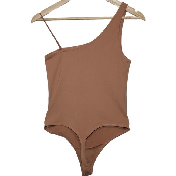Womens Abercrombie & Fitch Soft A&F Brown Tan Nylon Elastic Bodysuit Size Small - Picture 2 of 6